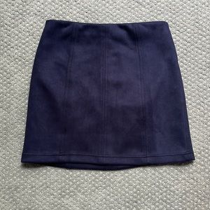 Wild Honey Navy Blue Suede Mini Skirt